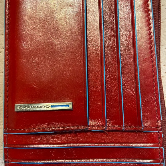 Piquadro red leather card/change/key wallet - Picture 3 of 8